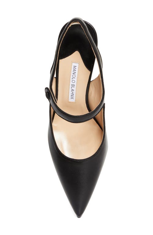 Shop Manolo Blahnik Camparisli Pointed Toe Mary Jane Slingback Pump In Black