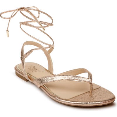 Jewel Badgley Mischka Nolana Lace-Up Sandal- Metallic
