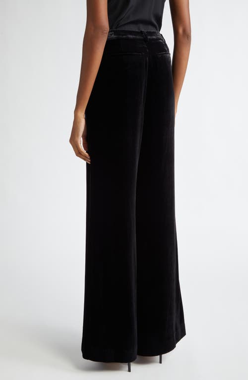 Shop L Agence L'agence Pilar Wide Leg Velvet Pants In Black