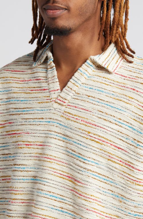 Shop Krost Sunset Stripe Johnny Collar Polo In Multi