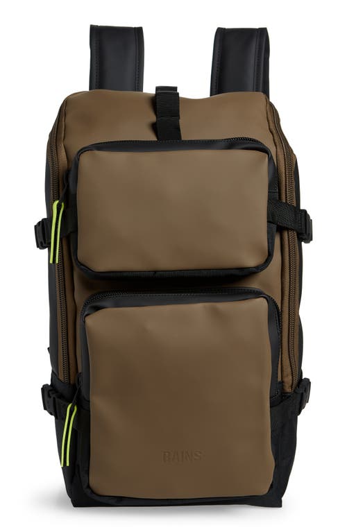 Rains Charger Waterproof Backpack in Black-Wood