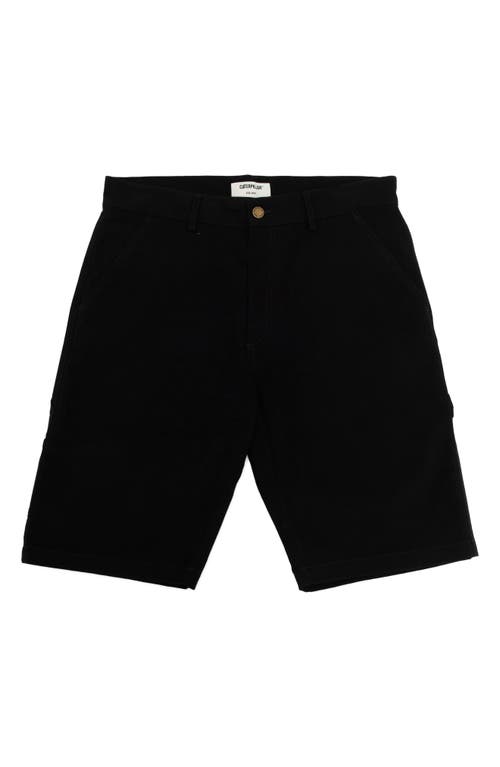 Cotton Canvas Carpenter Shorts in Black