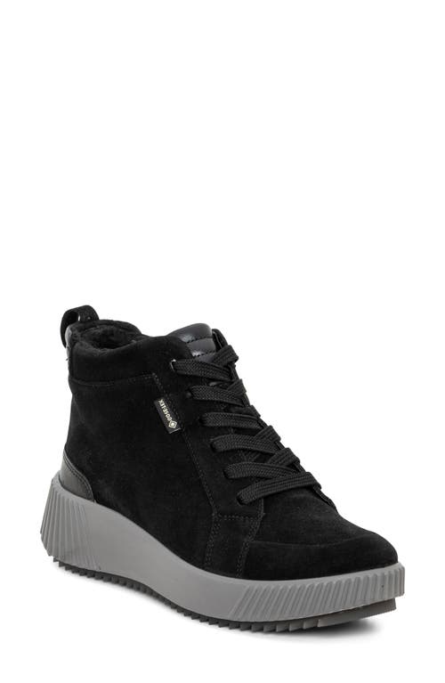 Ara Dahlia Waterproof Faux Fur Lined Sneaker In Black