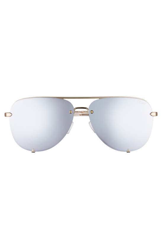 QUAY HIGH KEY 65MM OVERSIZE RIMLESS AVIATOR SUNGLASSES