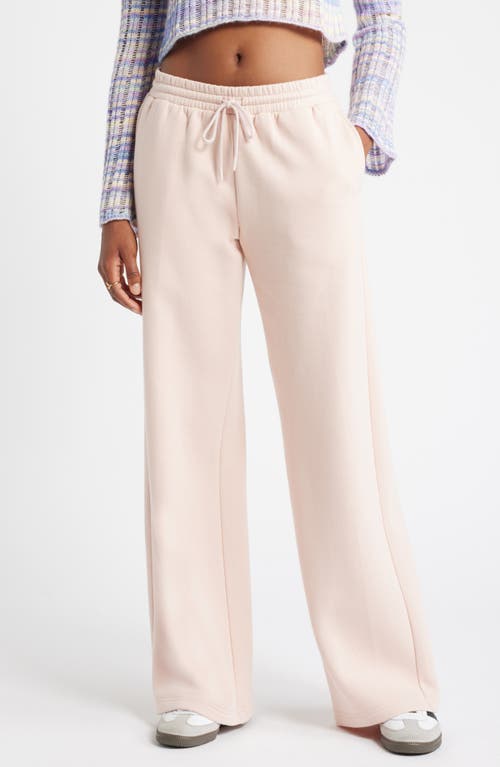 Shop Bp. Wide Leg Fleece Pants In Pink Sepia