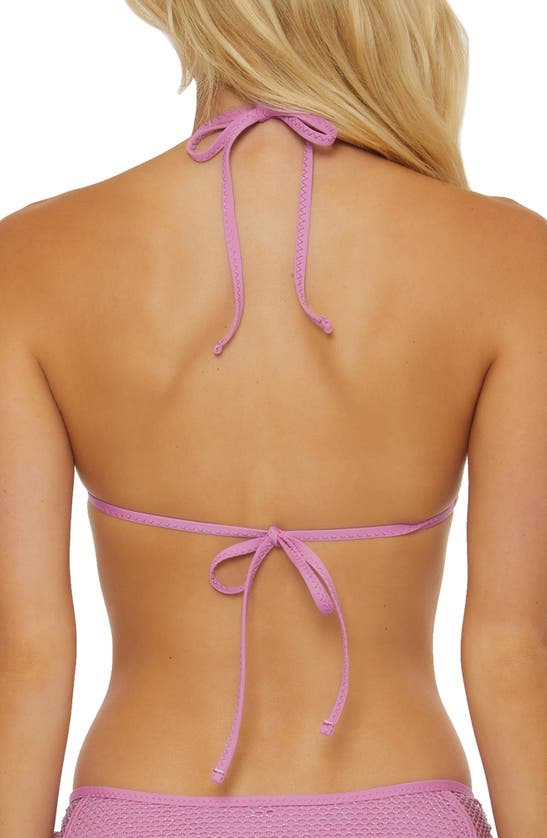 Shop Becca Network Metallic Triangle Mesh Bikini Top In Malva