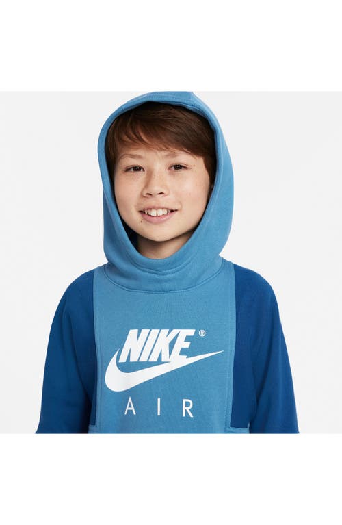 Shop Nike Air Kids' Pullover Hoodie In Dutch Blue/court Blue/white