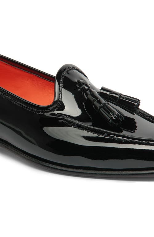 Santoni Women's Black Patent Leather Andrea Tassel Loafer In Black