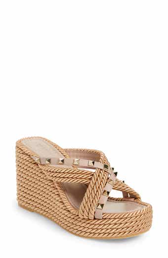 Valentino torchon rockstud leather 2025 wedge sandals