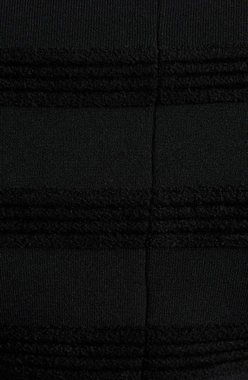 Tom Ford Velvet Stripe Long Sleeve Knit Minidress In Black