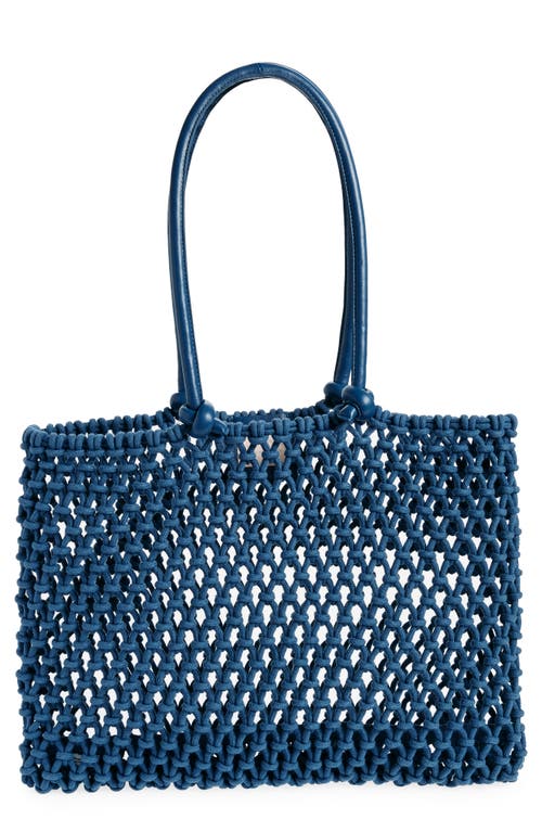Sandy Woven Market Tote in French Blue