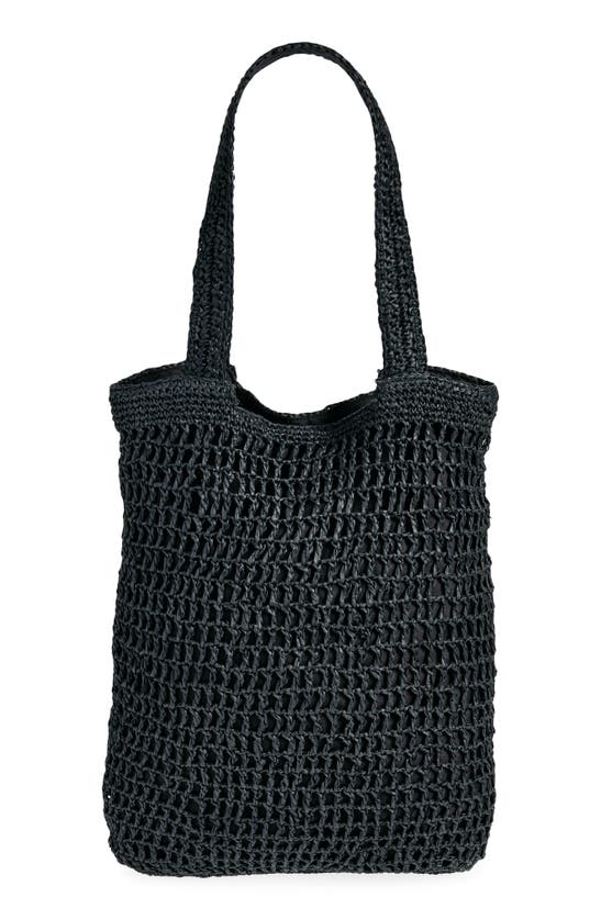 Collection Xiix Straw Tote Bag In Black
