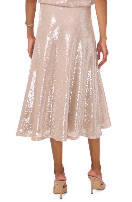 Shop Vince Camuto Sequin Bias Cut Midi Skirt In Rose Gold