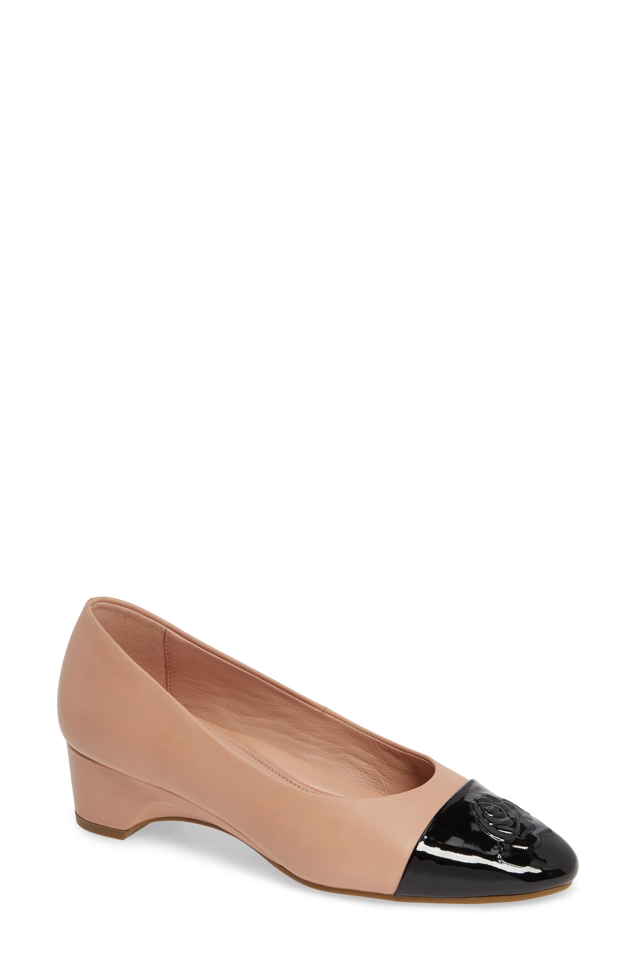 Taryn Rose Babe Cap Toe Pump- Pink
