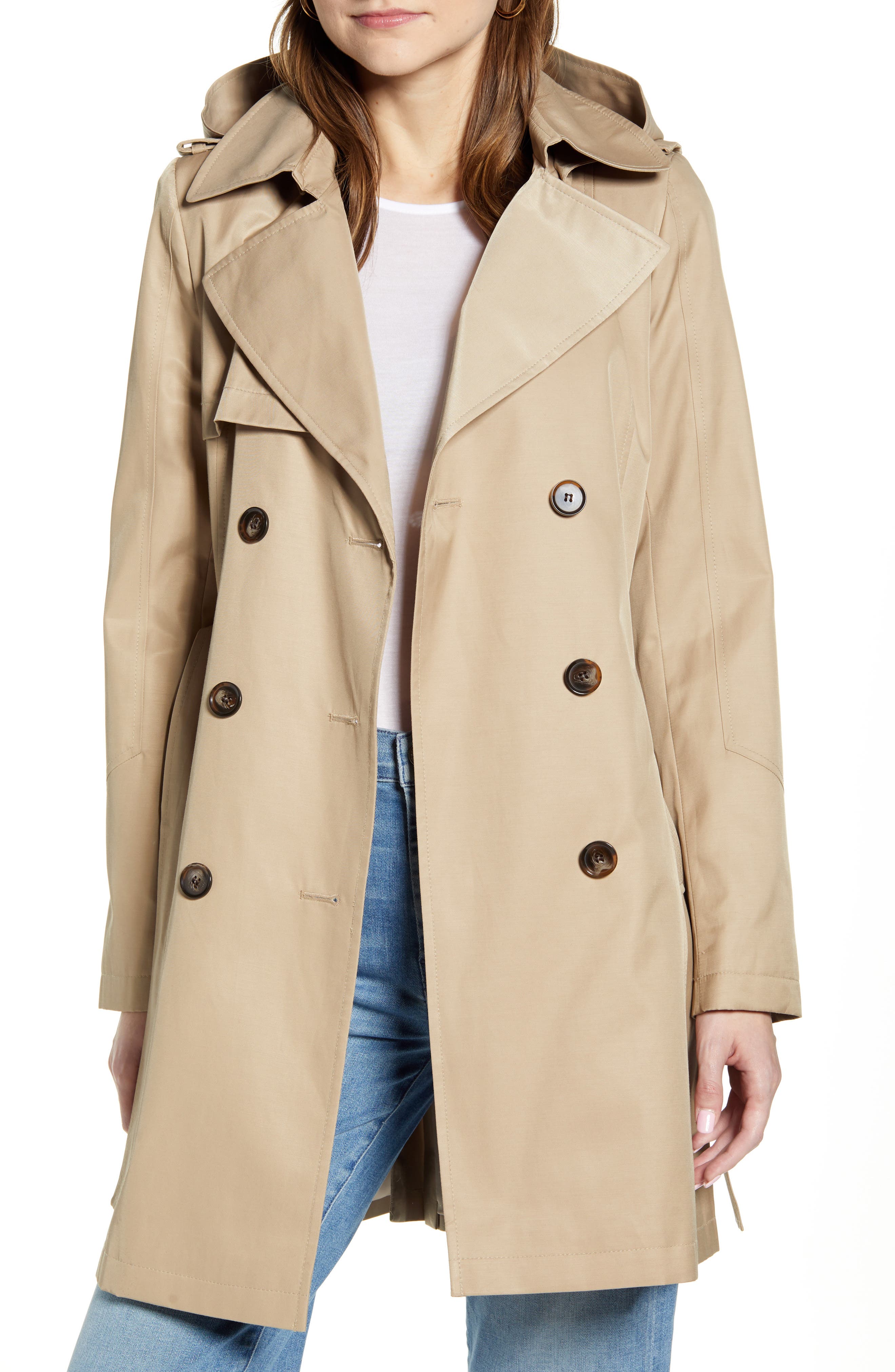halogen hooded trench coat