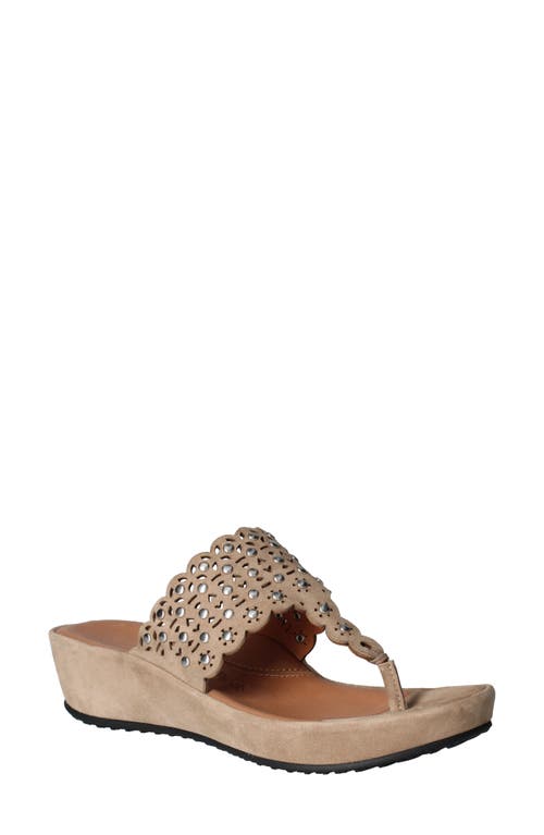 L'Amour des Pieds Chuxley Wedge Flip Flop in Taupe