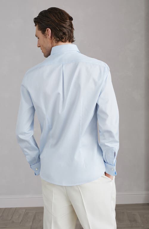 Shop Brunello Cucinelli Tuxedo Shirt With Pleating In Azure