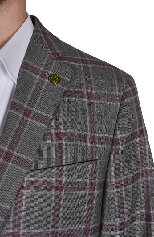 Cricketeer Plaid Wool Blend Blazer In Grey