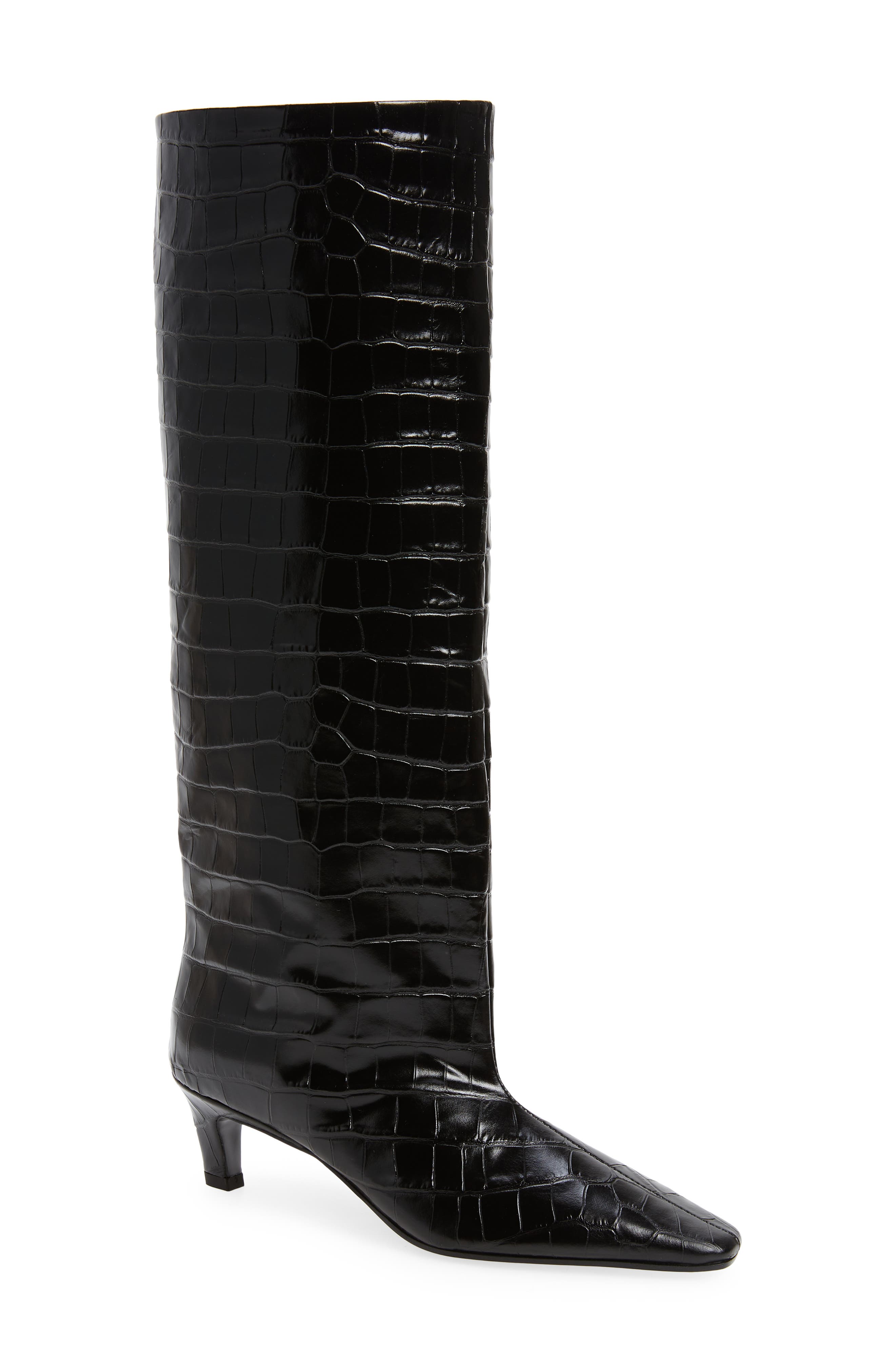 black wide shaft boots