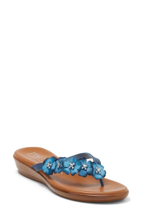Italian Shoemakers Emina Floral Flip Flop In Blue Multi