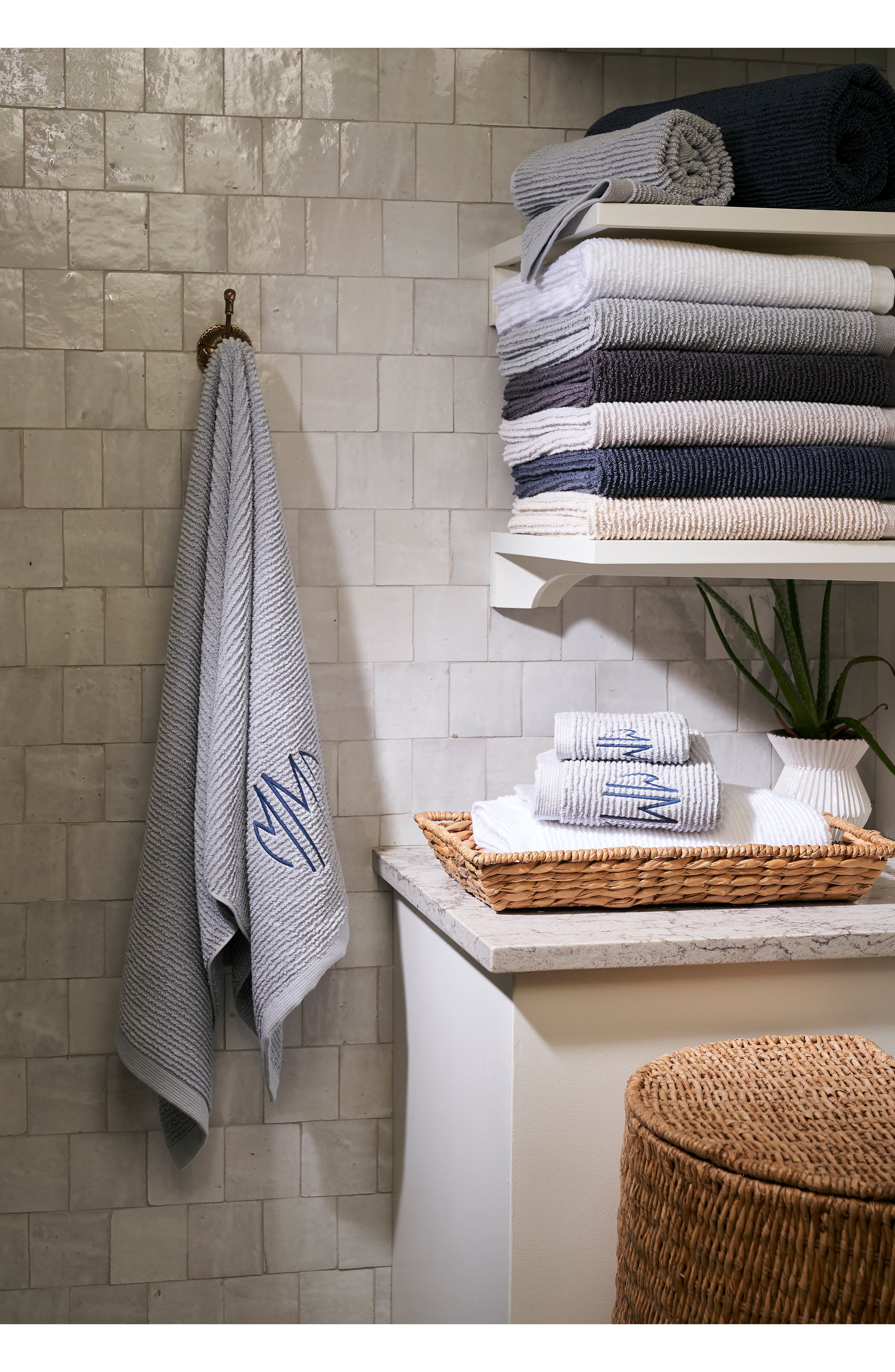 Matouk Aman Rib Cotton Hand Towel Nordstrom