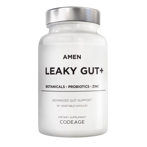 Codeage Amen Leaky Gut, L-Glutamine, Zinc, Turmeric, Licorice, Probiotic & Prebiotic Vegan Supplement, 90 ct in White at Nordstrom