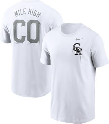 Nike Men's Nike White Colorado Rockies Mile High Hometown T-Shirt