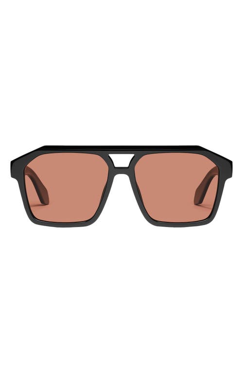 Soundcheck 48mm Polarized Aviator Sunglasses in Black /Apricot Polarized