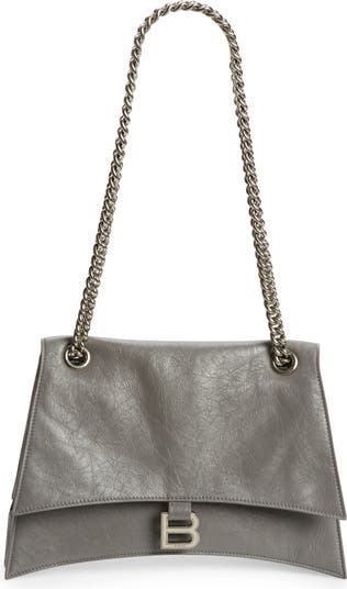 Balenciaga Crush Medium Croc-Embossed Chain Shoulder Bag