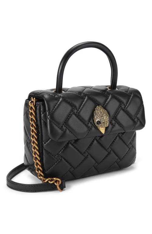 Shop Kurt Geiger London Mini Kensington Quilted Leather Top Handle Bag In Black