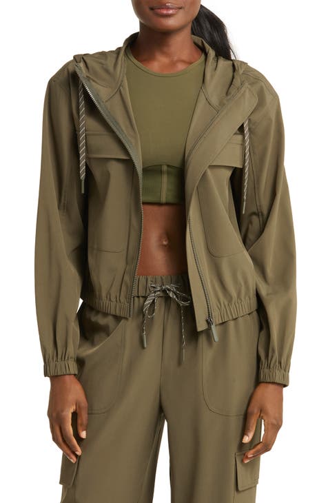 Lucky Brand Jacket Womens Medium Army Green Camo Utility Shirt Lightweight