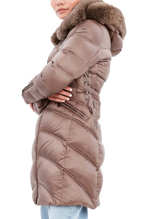 Dawn Levy Women's Cloe Shearling-trim Puffer Jacket In Bronze
