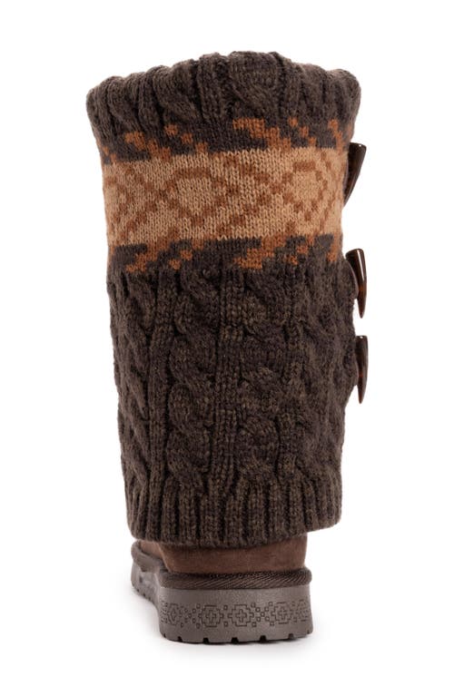 Muk Luks Cheryl Faux Fur Knit Boot In Java Marl