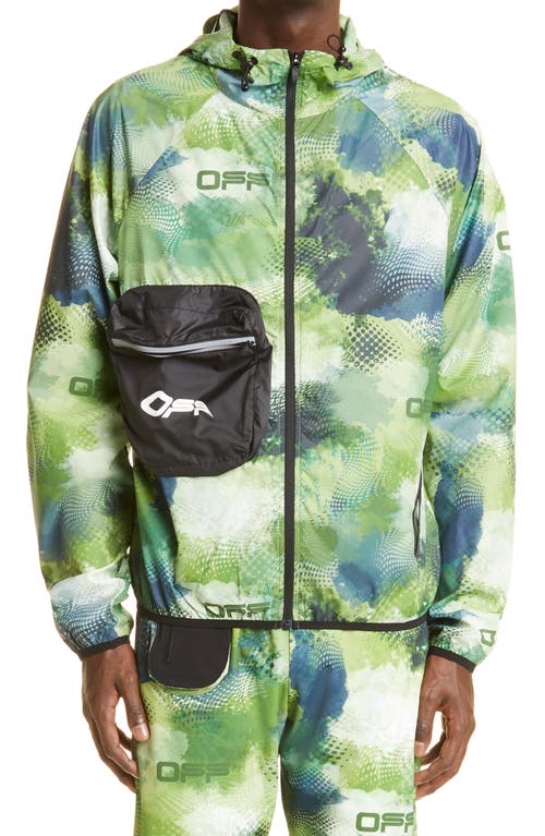 Off-White Camo Print Active Packable Hooded Jacket in Aop Multicolor Wh at Nordstrom, Size Small