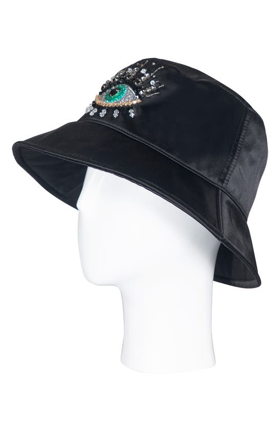 Shop Kurt Geiger Evil Eye Bucket Hat In Black