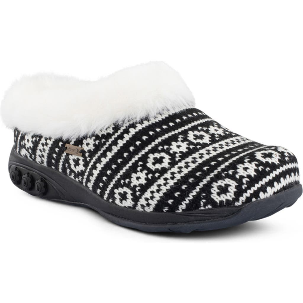 Therafit Adele Genuine Shearling Lined Trainer Mule In Black/white