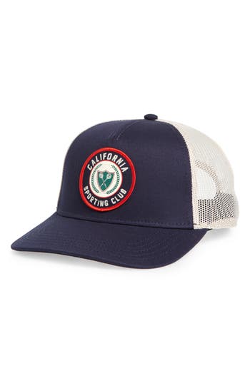 Shop American Needle Valin Cali Trucker Hat In Ivory/navy