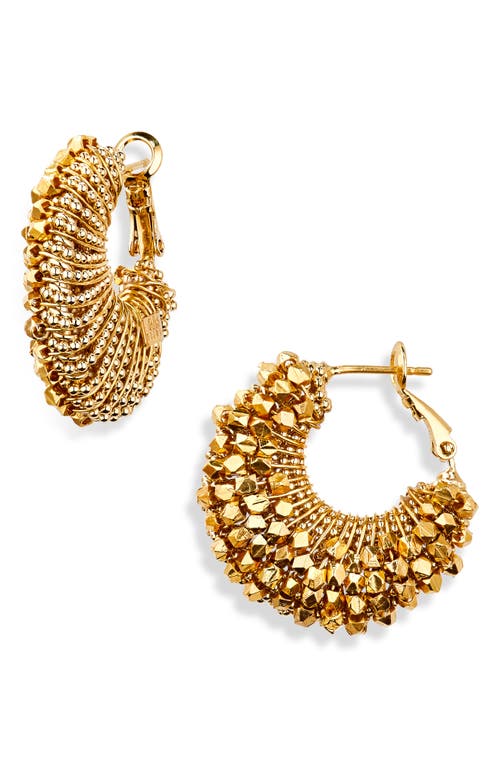 Gas Bijoux Izzia Beaded Huggie Earrings in Gold 