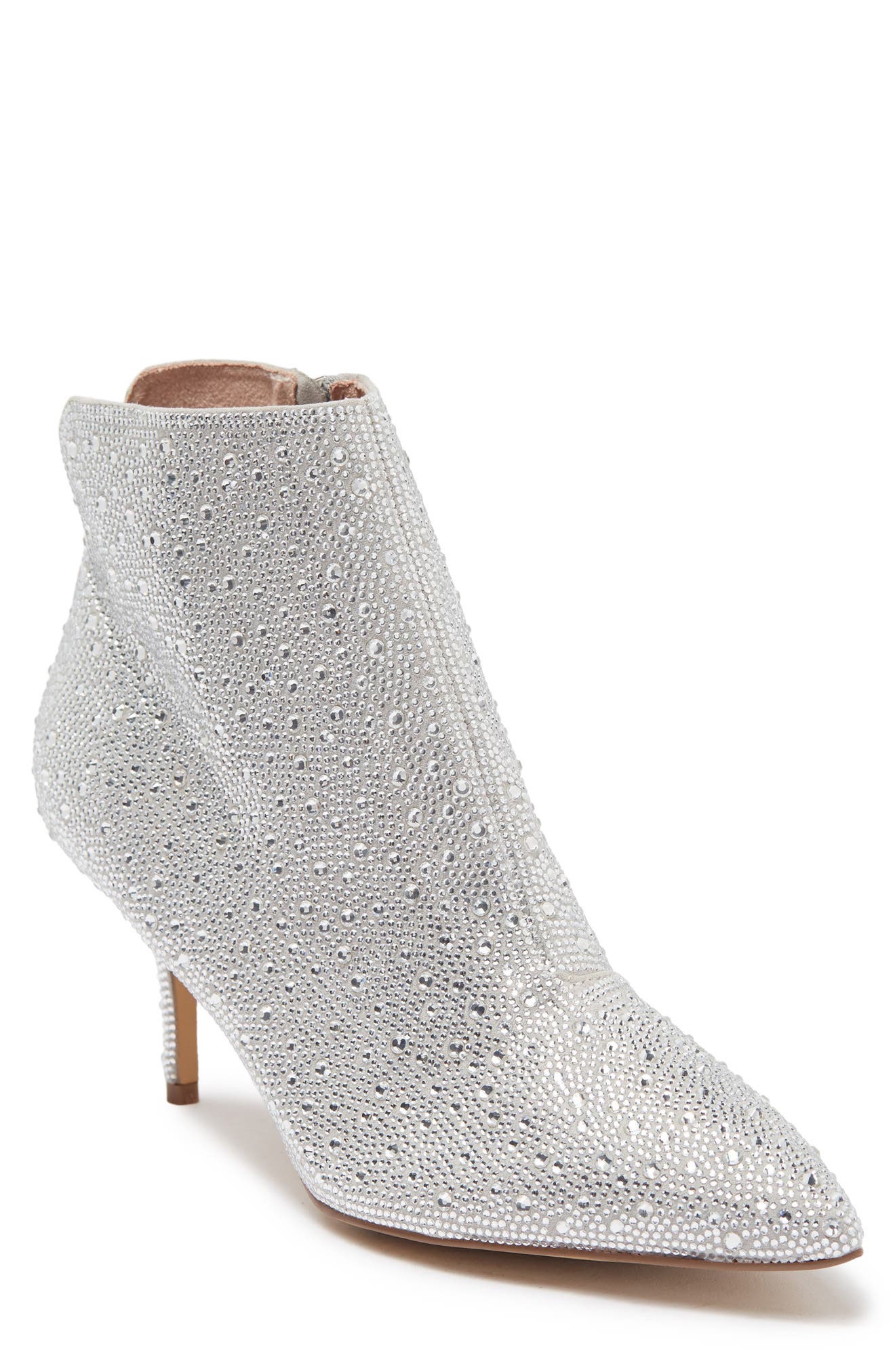 silver rhinestone booties