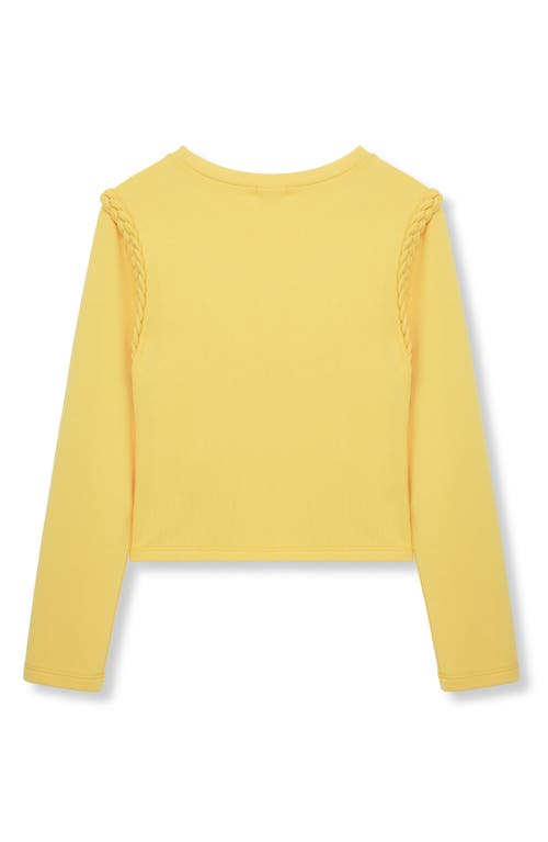 Shop Habitual Kids Kids' Braided Trim Knit Crossover Top In Yellow