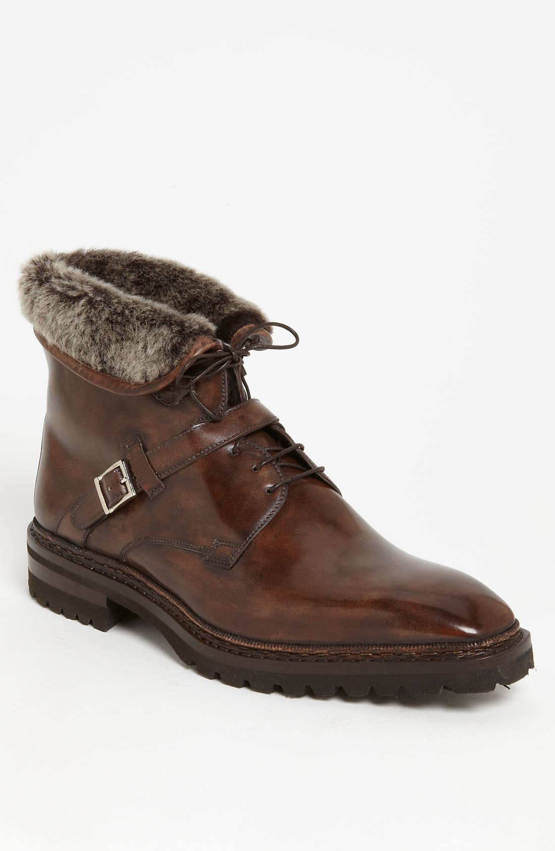 santoni shearling boots