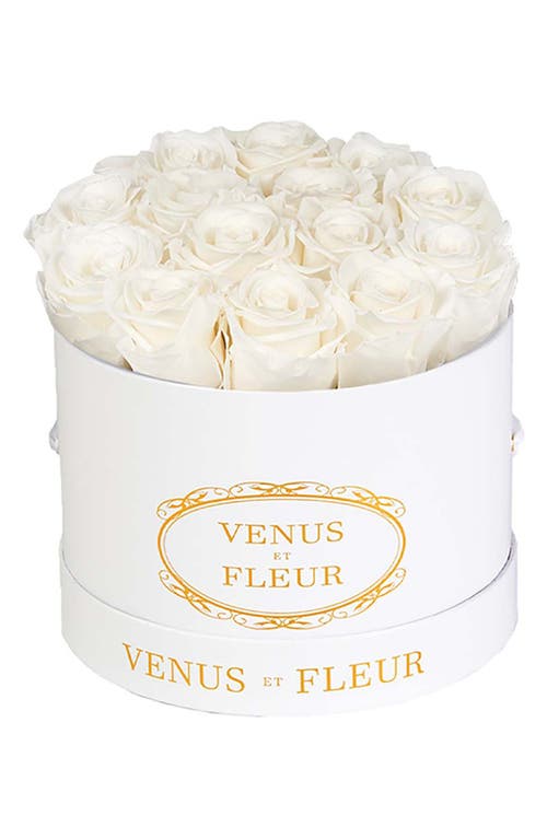 Venus ET Fleur Classic Small Round Eternity Roses in Pure White at Nordstrom