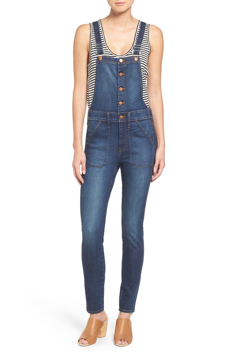 Madewell Button Front Skinny Denim Overalls (Newville) | Nordstrom