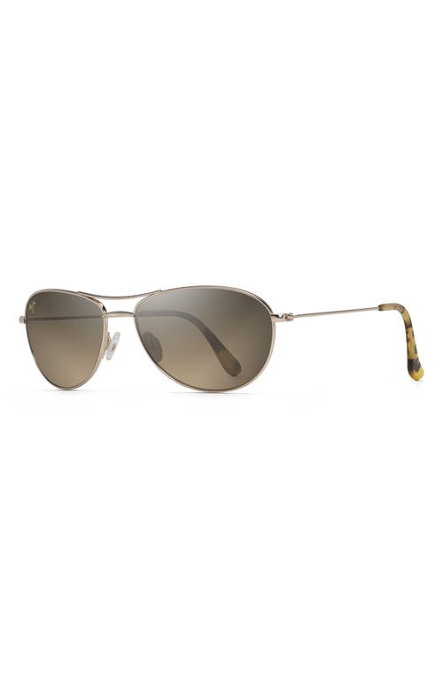 Shop Maui Jim Baby Beach 56mm Polarized Aviator Sunglasses In Gold/tortoise