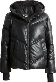 Ronney Faux Leather Puffer Coat