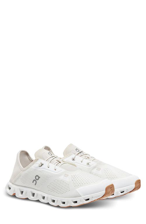 On Cloud 5 Coast Running Sneaker in Undyed White/White