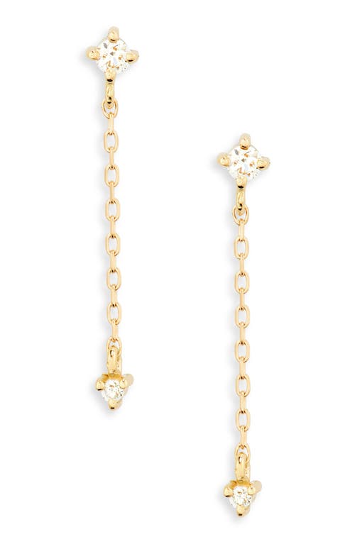 Shop Bony Levy Icon Linear Diamond Drop Earrings In 18k Yellow Gold