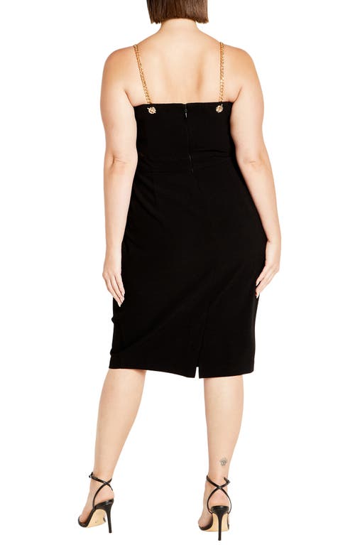 Shop City Chic Minnetonka Ann Chain Strap Sheath Dress In Black