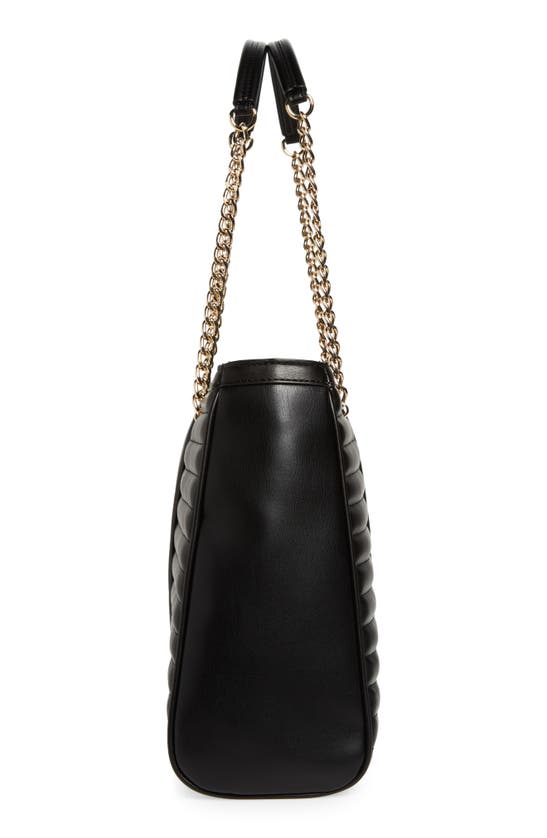 Shop Love Moschino Borsa Quilted Shoulder Bag In Black