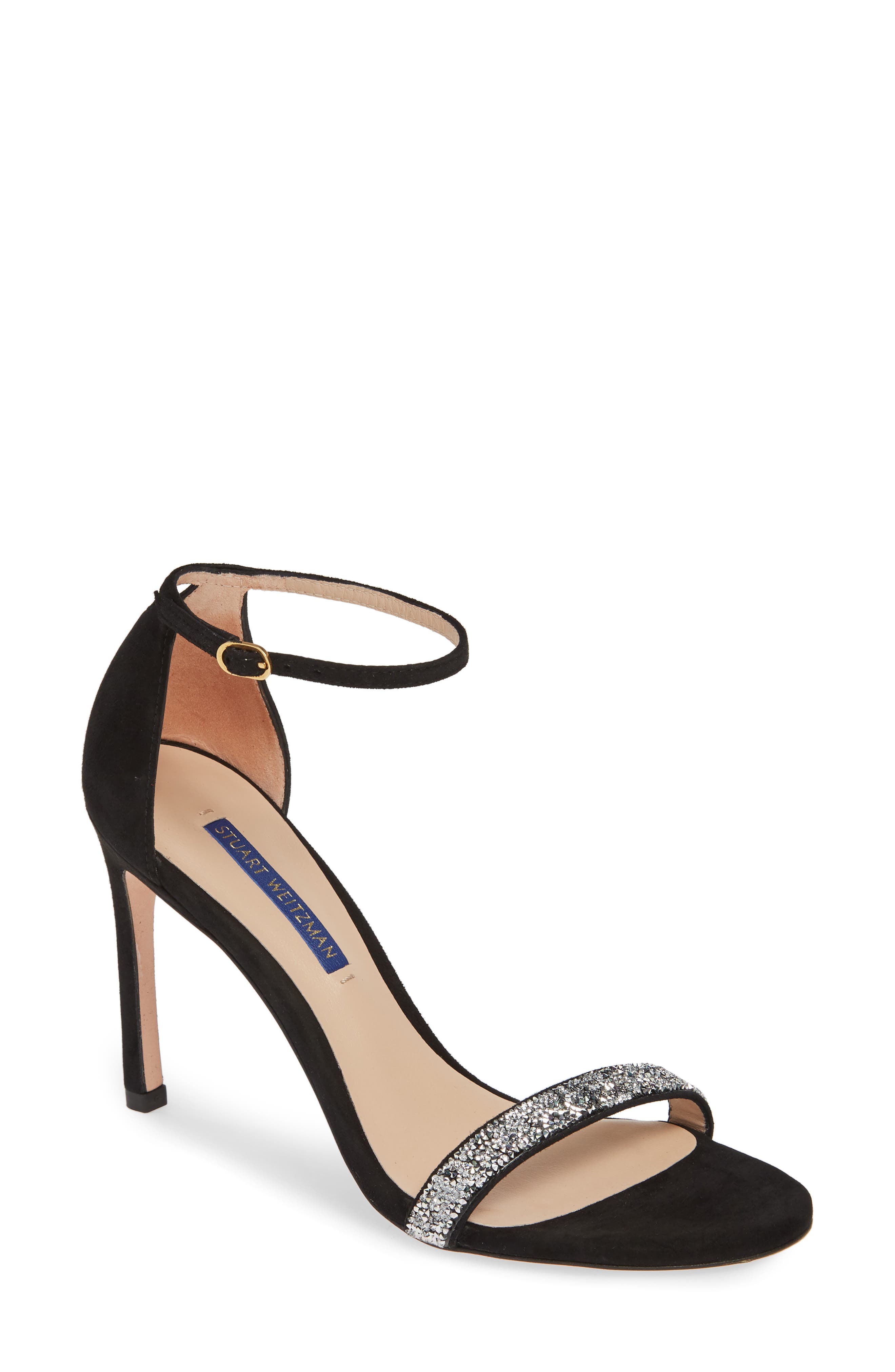 Stuart Weitzman Nudistsong Ankle Strap Sandal, Black